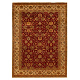 Hand Knotted Wool Oriental Area Rug in Red And Cream