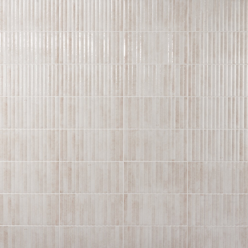 Canu 5.9 In. x 11.81 In. Polished Fluted Ceramic Subway Wall Tile (9.68 Sq. Ft. / Case), White