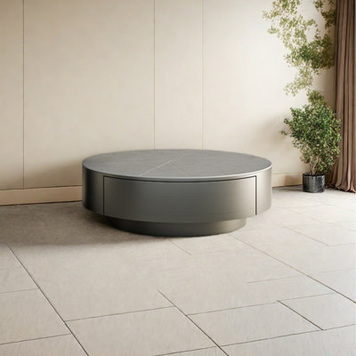 Modern simple round rock plate coffee table