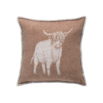 Highland Cow Wool Cushion Cover