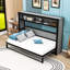 Lit escamotable simple en bois avec tablettes-1388943584