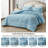 Washed Microfiber Bedding Honeycomb Comforter Set-91603774-81915323