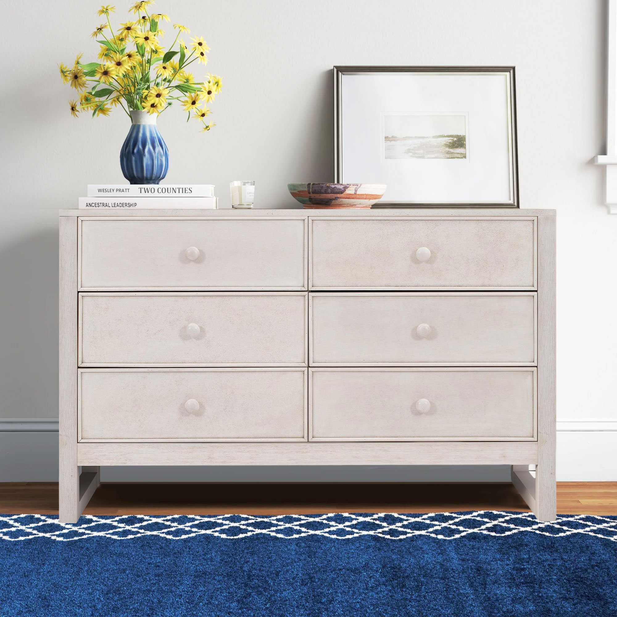 Latitude Run® Rustic Wooden Dresser With 6 Drawers,Storage Cabinet For ...