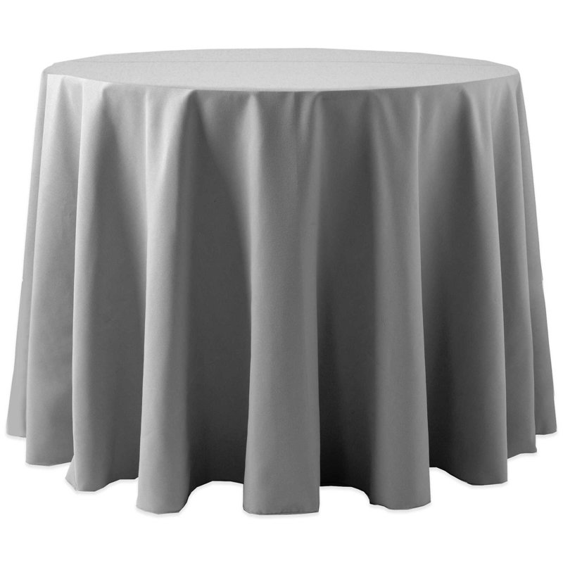 Ultimate Textile -2 Pack- Cotton-Feel 102-Inch Round Fine Dining Tablecloth, Ivory Cream, 108" x 108", Gray, 10