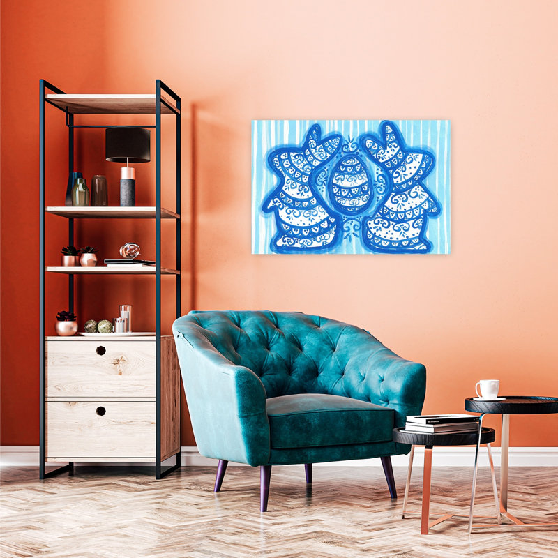Motif de lapins de Pâques à motifs, 24" H x 36" W