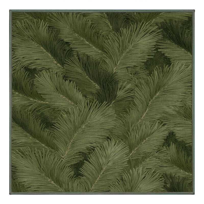 Machine Washable Nature Green Area Rug, Square 3'