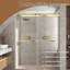 Porte de douche coulissante double 56-60 "x 76" en nickel brossé, verre trempé sans cadre 3/8 "-126410674