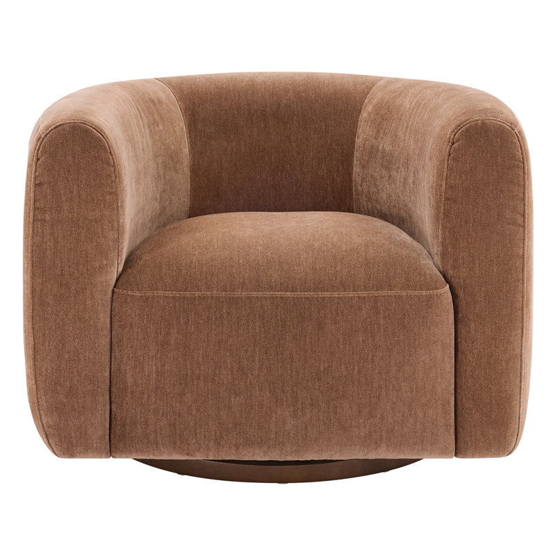 Fauteuil demi-tonneau pivotant Becki Owens for Joss & Main, Chenille Canna Mocha Performance