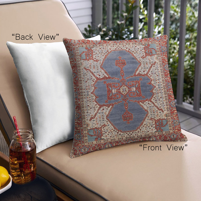 Housse et insert de coussin carré extérieur Eguntola Mid-Century Urban