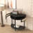 Unique Half Moon Design End Table with Sliding Door,Elegant Semi-circle Entryway