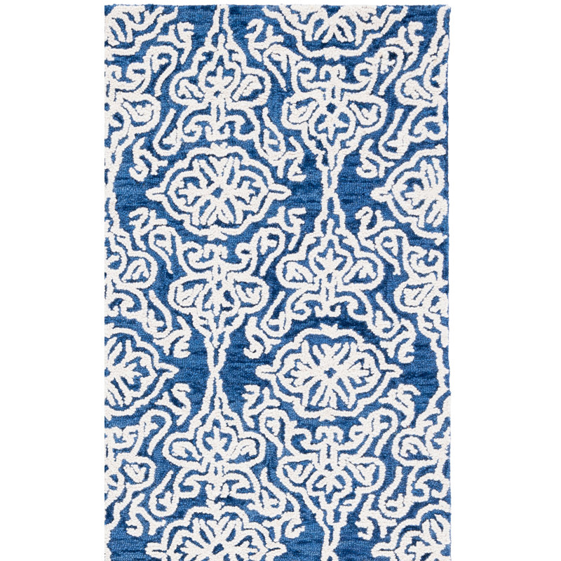 Tapis damassé en laine Anjalika, Rectangle 8 pi x 10 pi