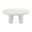 Table basse en bois avec plateau rond blanc