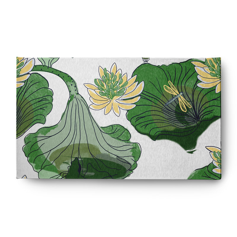 Chenille Floral Indoor / Outdoor Rug, Rectangle 3' x 5'