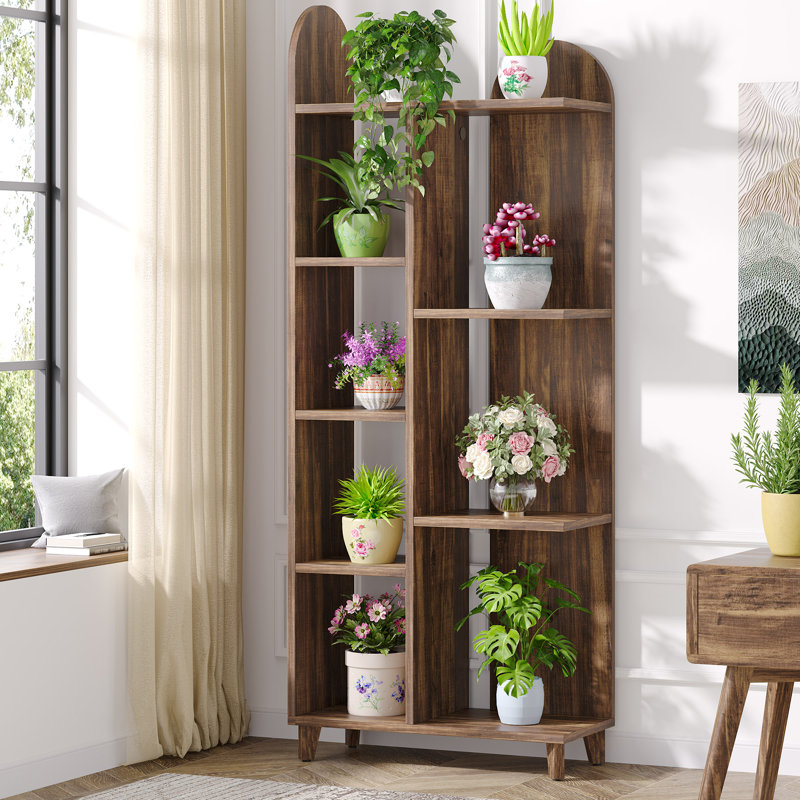 Support pour plante unique en coin à 8 niveaux