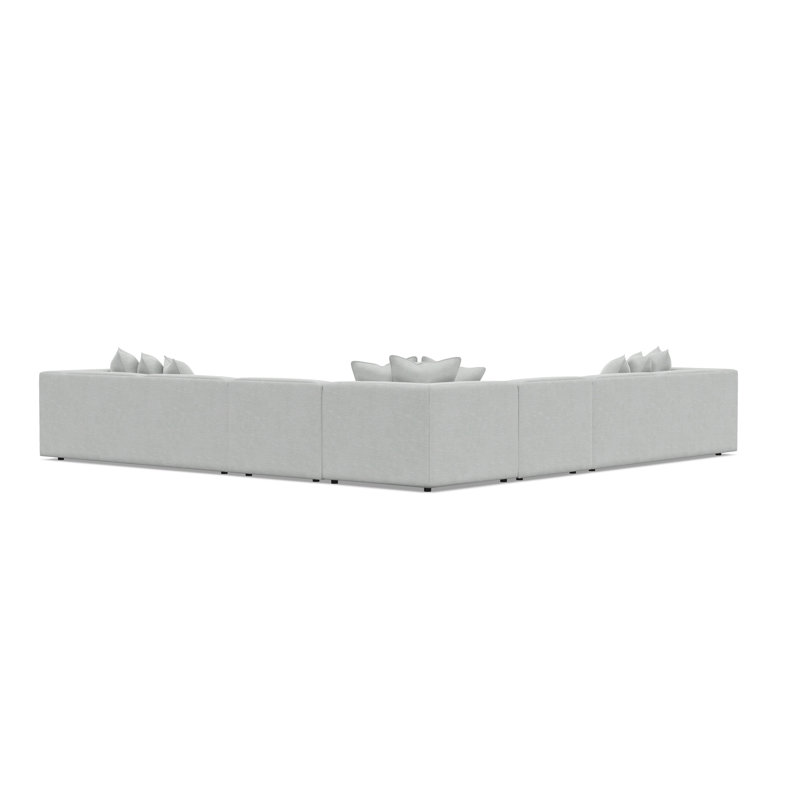Bliss Sectional, Gray Polyester Blend, 28" H x 160.5" W x 160.5" D