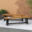 Banc d'extérieur en acacia, finition teck sablé et noir, ensemble de 2 pièces-1033928842