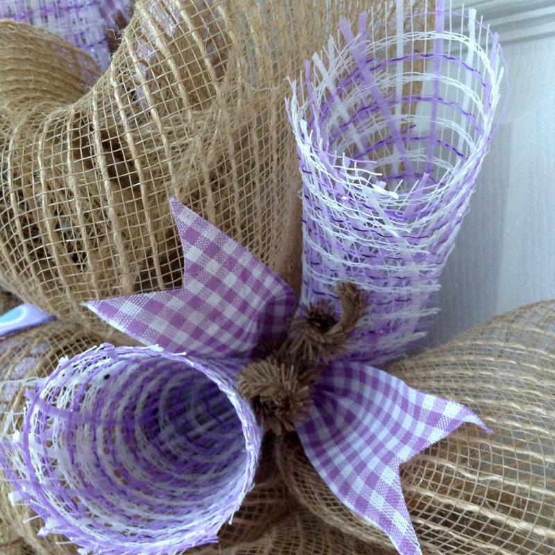 Easter Egg Wreath Lavender and Burlap