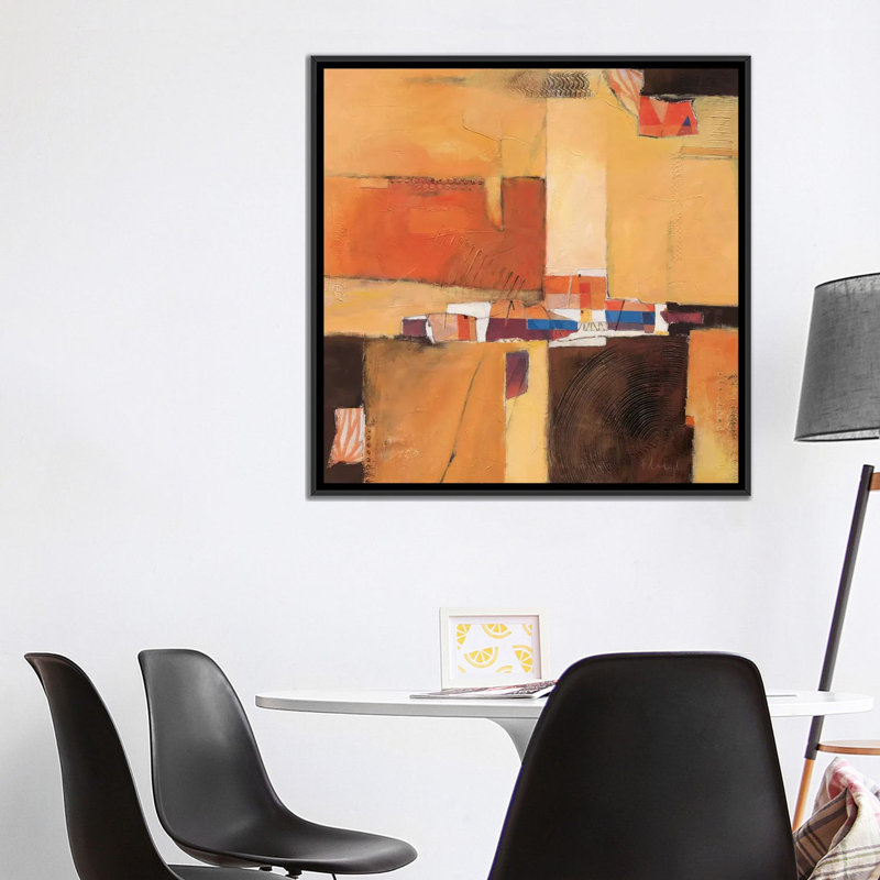 « Abstract II », impression sur toile tendue, H 18 po x l 18 po x P 1,5 po, Toile encadrée noire, Pas de tapis