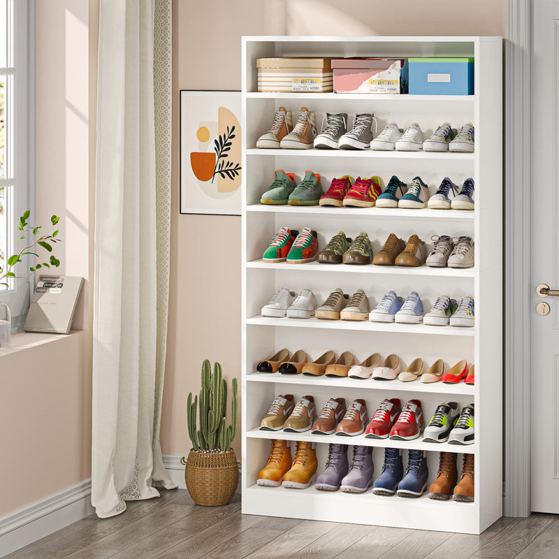 Armoire de rangement à chaussures Teneya, Blanc