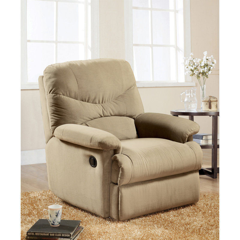 Arcadia Beige Microfiber Motion Recliner, Beige
