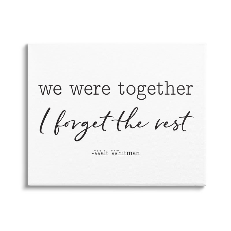 Romantic Quote White Canvas Art with Wooden Frame