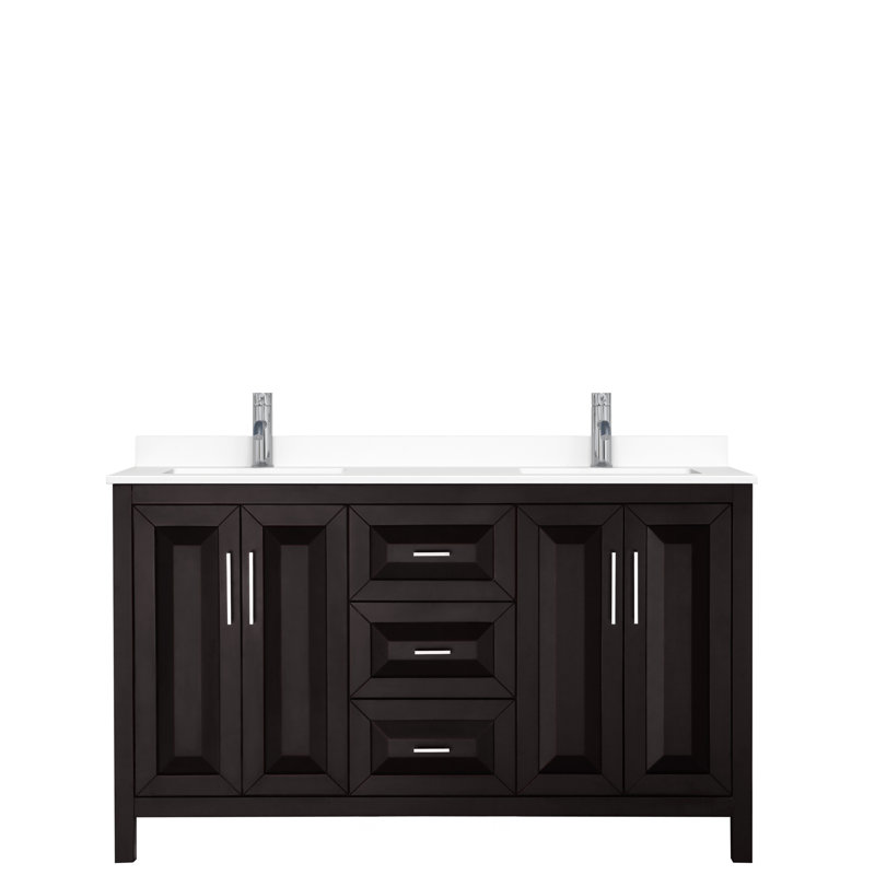 Daria 60'' W Double Vanity, Dark Espresso, Polished Chrome