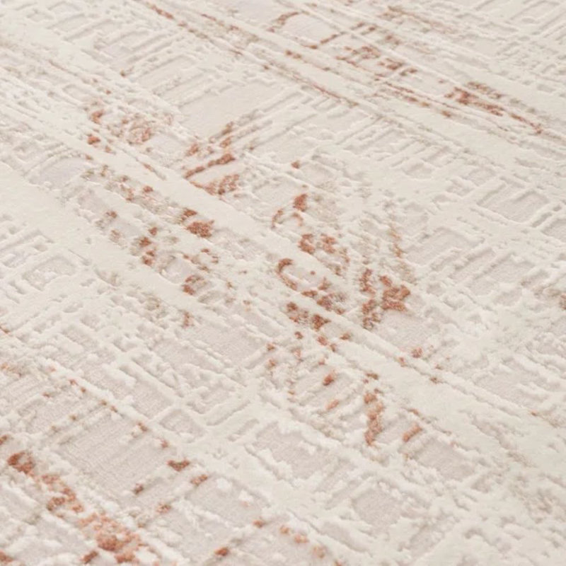 Carmel Modern Abstract Cream/Orange Area Rug, Rectangle 120 x 170cm