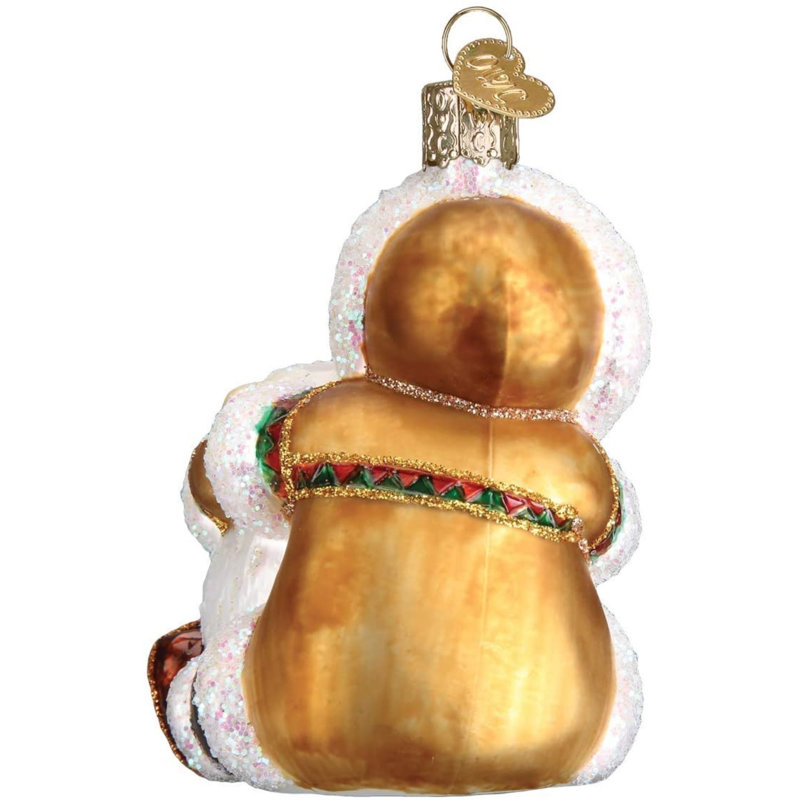 Hand-Painted Glass Inuit and Dog Christmas Ornament