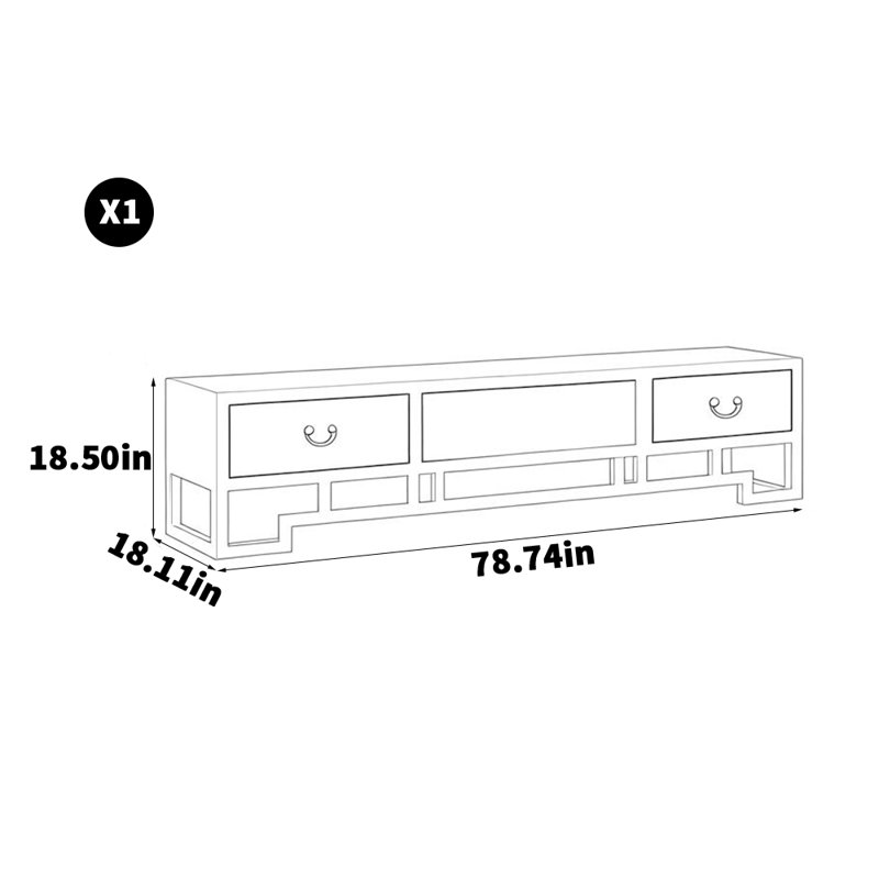Meuble télé chinois en bois massif