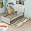 Lit plateforme simple tapissier avec lit gigogne-212639037