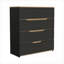 Ensemble de mobilier de chambre à coucher, 3 pièces moderne, bois d'ingénierie, noir Brun clair, commode + 2 tables de chevet, rangement pour chambre à coucher | Multicolore | Bachelor Commodes-297829193