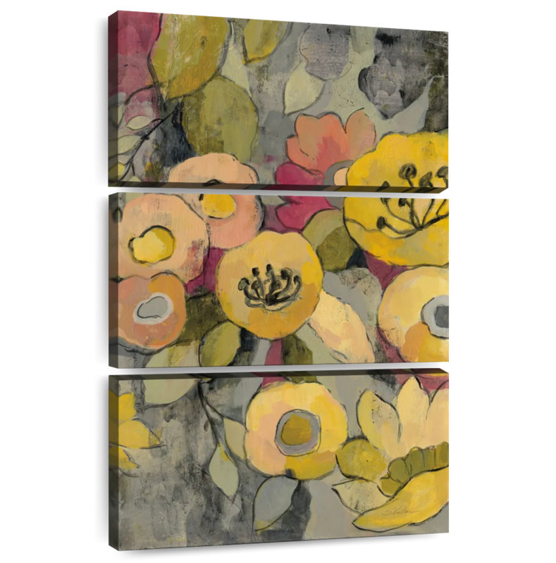 Duo floral jaune Avery II, H 57 po x l 36 po