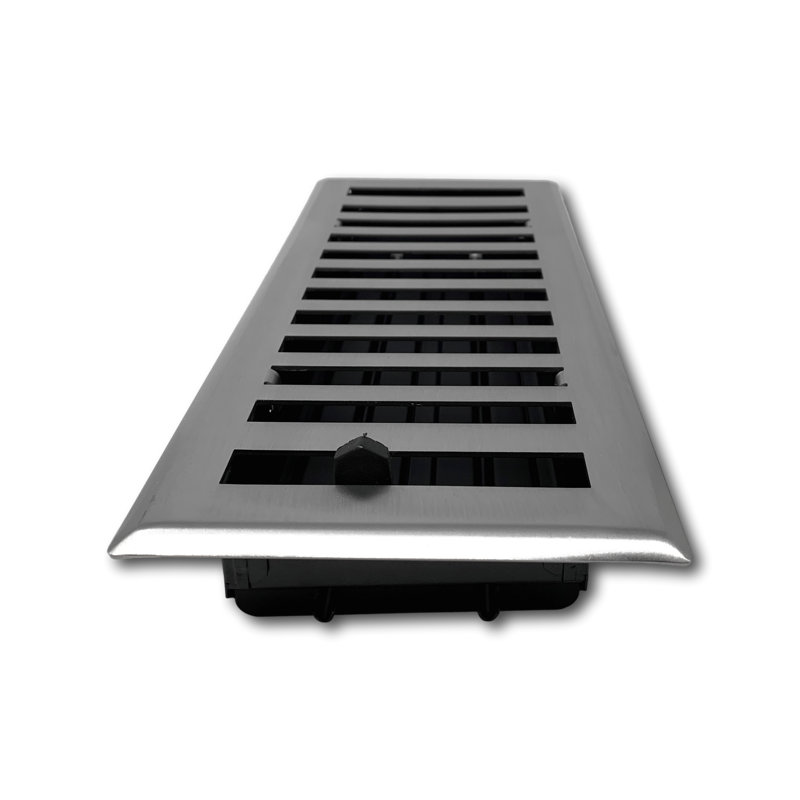 Registre de fixation en métal pour plancher / mur, L 12 po x l 4 po x H 2,75 po, Nickel brossé