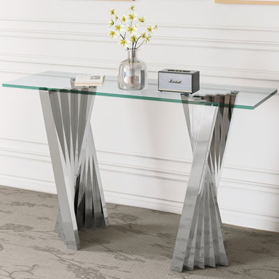 55.12'' Glass Top Console Table