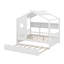 Lit double en bois de style moderne avec lit gigogne et tablette de rangement-8058665-8058670