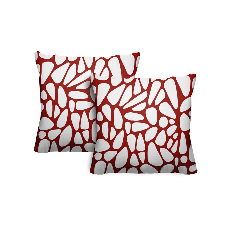 Coussin Stone, L 19 po x H 19 po, Rouge