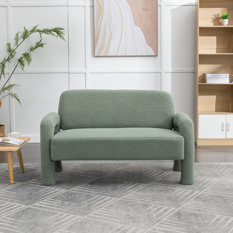 Jasyia Upholstered 51'' Loveseat, Green 100% Polyester