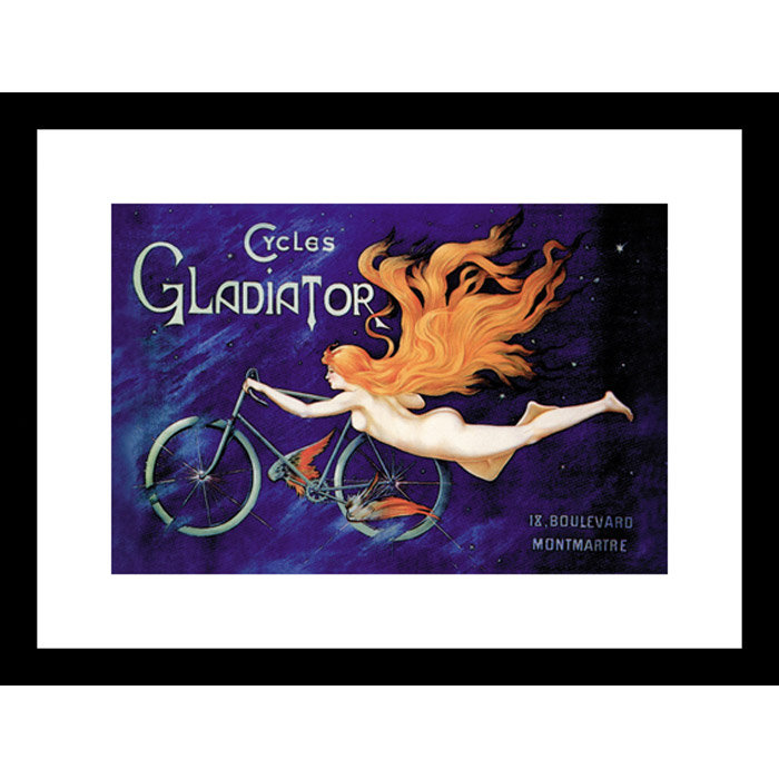 « cycles gladiator » par georges massias, H 30 po x l 20 po x P 1,5 po