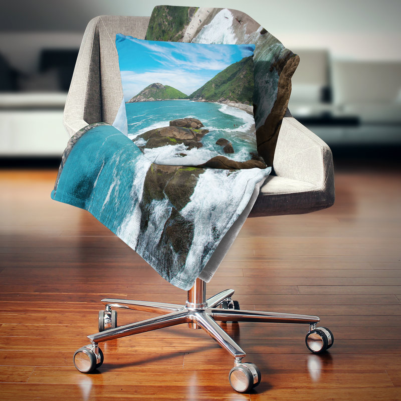 Coussin de plage meio praia do shore, 16 po x 1 po, Coussin décoratif