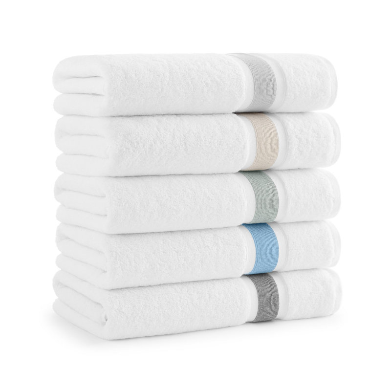 Aston & Arden Extra Soft & Plush 600 GSM Aegean Cotton Striped Turkish Bath Sheet, Beige