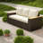 Spacious Patio Sofas, Pe Rattan Steel Modern 3 Seat For Outdoor Home