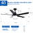 48" Modern Contemporary  Led Ceiling Fan With Remote Control
