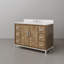 Brookhn Meuble-lavabo simple en quartz noyer lustré avec robinet