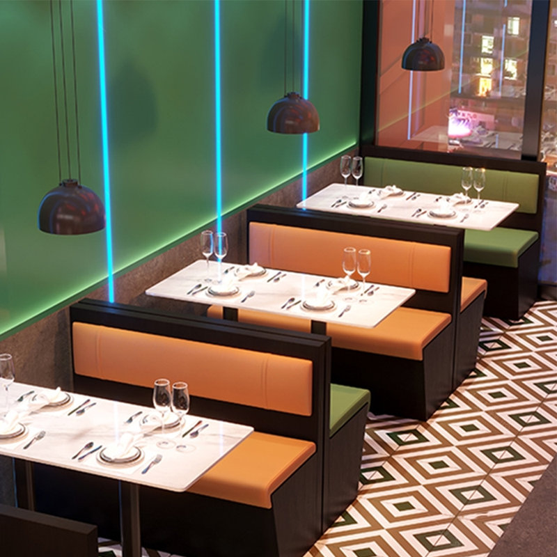 Banc de restaurant rétro, Orange