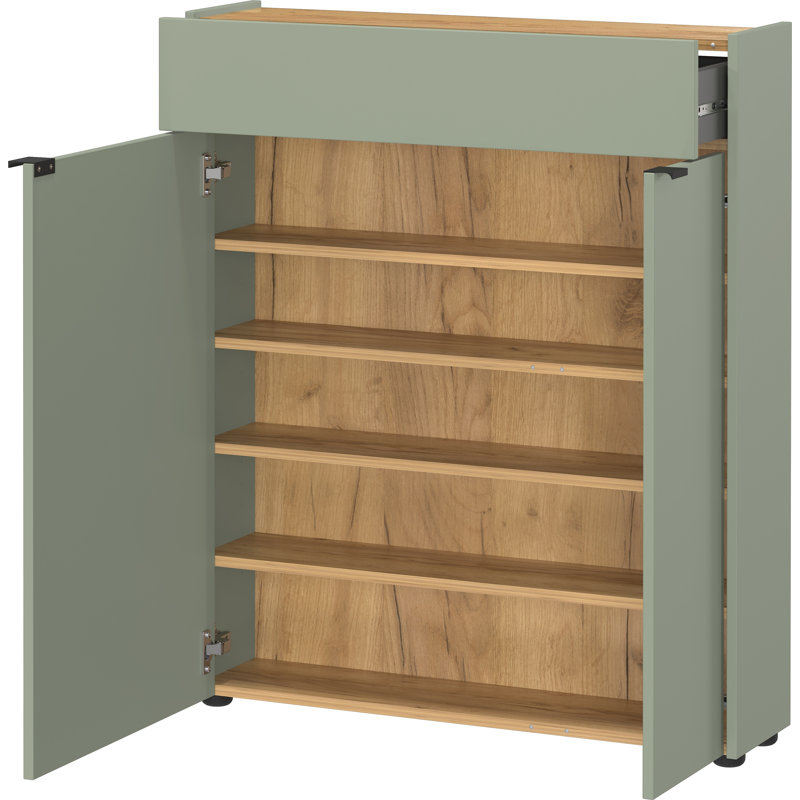 Azavier Rectangle Accent Cabinet, Taupe green