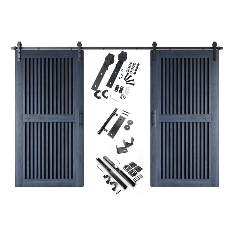 Portes de grange à rayures verticales non assemblées et finies 42 po x 80 po Homquer Marine Homacer, 42" x 80"