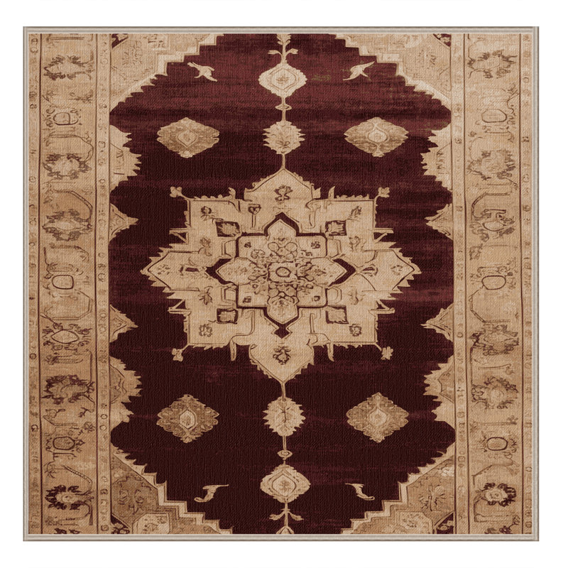 Tapis brun lavable à la machine, Carré 6 pi