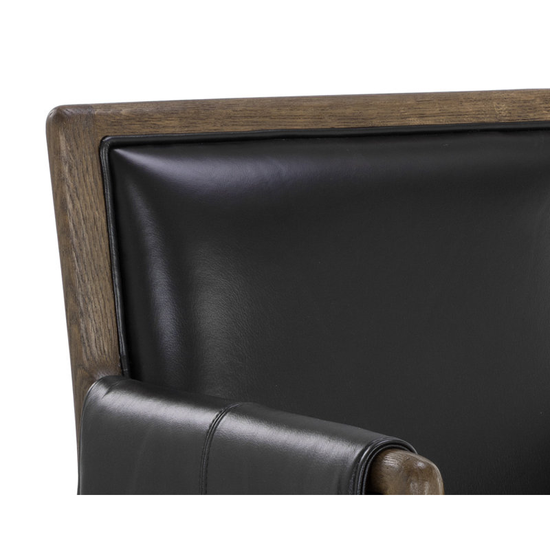 Rauno Leather Arm Chair, Brown, Black