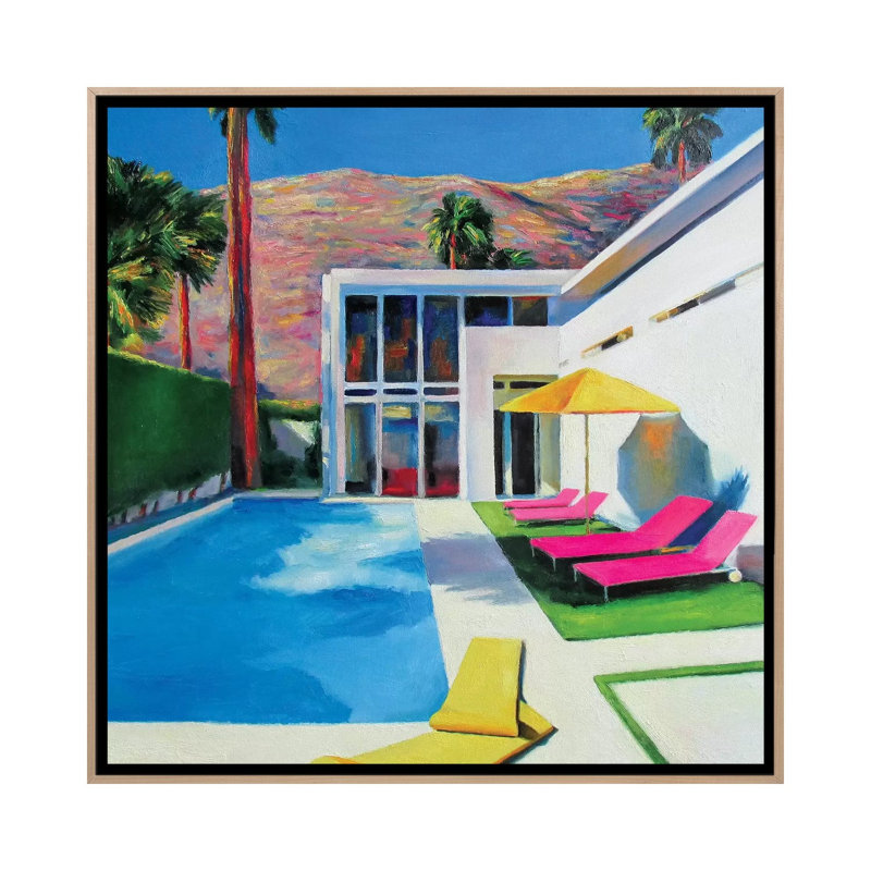 California Sun 1 Piece Wall Art on Canvas, 66.04 cm H x 66.04 cm W x 4.445 cm D, Natural Wood