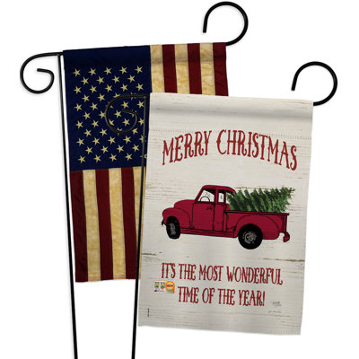 Double Sided 18.5'' H x 13'' W Polyester Christmas Garden Flag